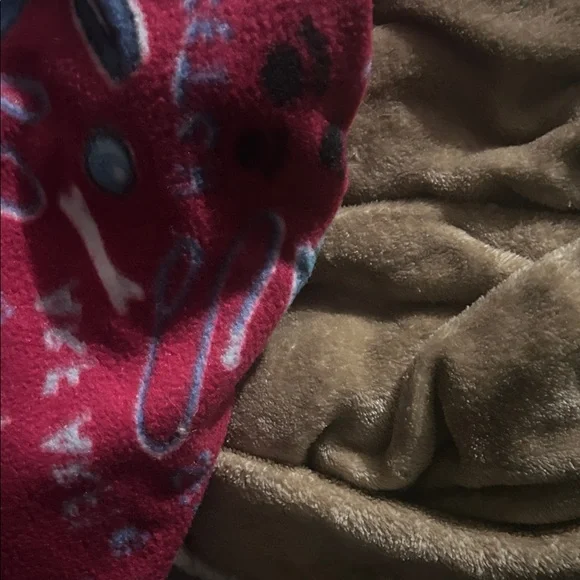 Cozy Red and Brown Fleece Blanket - Picture 1 of 1